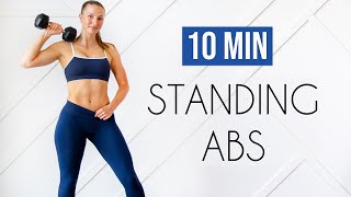 10 MIN STANDING ABS WORKOUT with weights [upl. by Gavan]