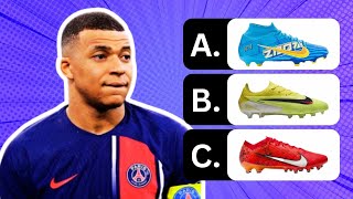 GUESS THE BOOTS OF EACH FOOTBALL PLAYER  Neymar Boots Ronaldo Boots Mbappe Boots Messi Boots [upl. by Mignon]