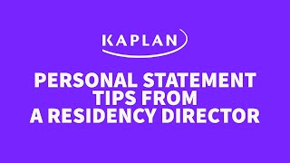 Personal Statement Tips from a Residency Director [upl. by Tace]