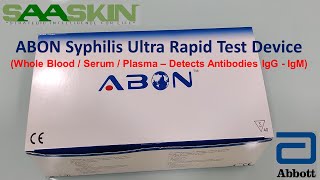 ABON™ Syphilis Ultra Rapid Test Device  UNBOXING  Abbott Point of Care Testing  Alere [upl. by Alemahs]