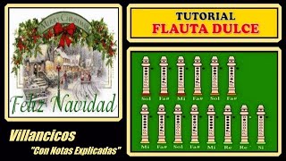 Feliz Navidad en Flauta Dulce quotCon Notas Explicadasquot [upl. by Druce]