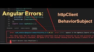 Angular Errors Module rxjsBehaviorSubject exported member NG6002 Appears NgModuleimports AppModule [upl. by Eisle326]