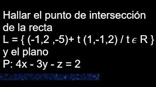 Punto de intersección de la recta y un plano en el espacio ejemplo resuelto [upl. by Herman]