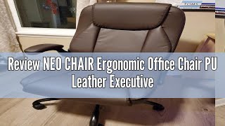 Review NEO CHAIR Ergonomic Office Chair PU Leather Executive Chair Padded Flip Up Armrest Computer C [upl. by Devehcoy]