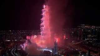 Dubai New Years Eve Amazing Fireworks Burj Khalifa 1080p [upl. by Atila]