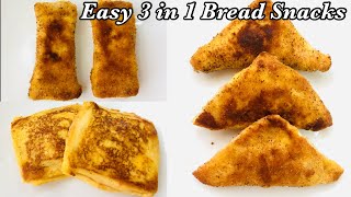 ഒരു മസാല മതി 👌🏻3 Easy Bread Snacks  Evening snacks recipe in malayalam [upl. by Anwad]