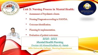 Unit 3 Nursing Process in Mental Health [upl. by Ahsiema900]