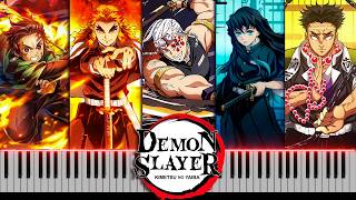 Demon Slayer Kimetsu no Yaiba All Openings 15 on Piano FREE MIDI [upl. by Eicats736]