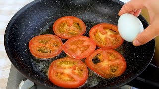 1 Tomato with 3 eggs Quick breakfast in 5 minutes Super easy and delicious omelet recipe [upl. by Tierney]