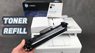 Toner refill HP30A CF230A printer HP Pro MFP M227FDN M227SDN M203DW M227FDW M203DN [upl. by Marleen820]