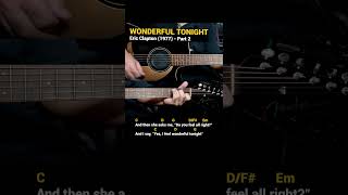 Wonderful Tonight  Eric Clapton 1977  Easy Guitar Chords Tutorial with Lyrics Part 2 SHORTS REEL [upl. by Viehmann]