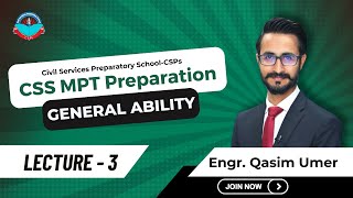 CSS MPT 2025 Preparation Live Class  3 General Ability  Engr Qasim Umer  MPT Classes by CSPs [upl. by Maite391]