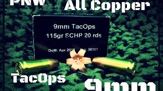 PNW Arms TacOps 9mm All Copper Hollow Point Ammo Ballistics Gel Test HD [upl. by Wane]