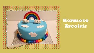 Arcoiris en fondant para decorar [upl. by Odradlig]