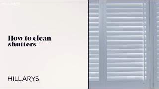 How to clean shutters [upl. by Vikky]