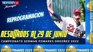 RESULTADOS al 29 de Junio Reprogramacion Pomares 2022 Nicaragua [upl. by Guenna]