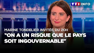 Marine Tondelier invitée du 20H  quotOn a un risque que le pays soit ingouvernablequot [upl. by Aivart]