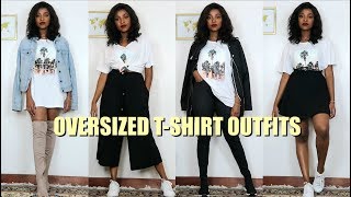 20 Ways To Style Your Oversized TShirt  Oversized TShirt Outfits [upl. by Andee855]