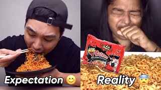 the EXPECTATIONS vs REALITY of nuclear fire noodles [upl. by Gladys300]