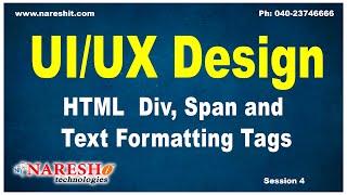 Session4  HTML Div Span and Text Formatting Tags  UIUX Design Tutorials [upl. by Nallid]