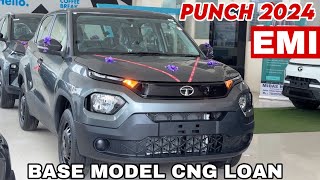 Tata PUNCH CNG PURE BASE MODEL 2024 Price EMI Down payment Discount Updated [upl. by Bremble]