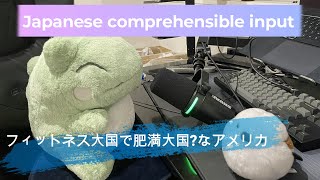 Japanese comprehensible input 4  フィットネス大国で肥満大国なアメリカ [upl. by Philipines778]