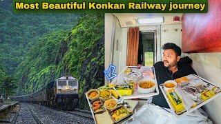 Duronto Express First Class COUPE Food Review  Monsoon Special Train Journey  Konkan Railway [upl. by Ger870]