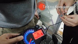 Install and test the universal motorcycle digital Speedometer step by step [upl. by Minetta]