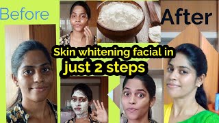 Skin whitening faical just in 2 steps Tamilfacial at home 200�fectiveskin brightening facial [upl. by Neerac]