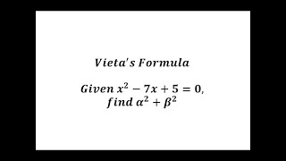 La fórmula de Vieta para las cuadráticas encuentra la suma del cuadrado de las raíces [upl. by Llenyl]