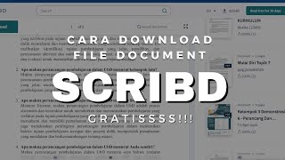 Cara Mendownload File document di SCRIBD Gratis [upl. by Irodim]