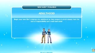 Sims Freeplay  Adulthood Quest [upl. by Mcleod]