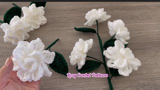 How to Crochet Gardenias 💯easy and fast🌸Gardenia Flower Tutorial [upl. by Anitnas]