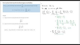 Das CauchyKriterium für die Konvergenz von Reihen [upl. by Olin]