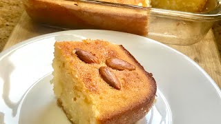 Basbousa recipe  Traditional Egyptian semolina cake [upl. by Sakhuja]