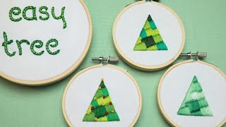 Hand Embroidery I Easy Tree Variations 2 [upl. by Zuliram]