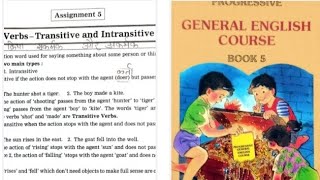 STD 5 PROGRESSIVE GENERAL ENGLISH COURSE ASSIGNMENT 5 VERBS TRANSITIVE AND INTRANSITIVE [upl. by Lorne]