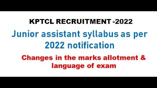 KPTCL junior assistant syllabus as per 2022 notification and books to refer [upl. by Soigroeg]