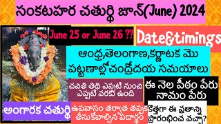 Sankatahara Chaturthi June 2024 Date  Angaraka sankatahara chaturthi 2024 dateSankashti chaturthi [upl. by Townie]