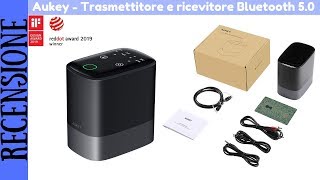 RECENSIONE ITA  Aukey trasmettitore e ricevitore 2 in 1 Bluetooth 50 AUKEY BRO8 [upl. by Garvin]