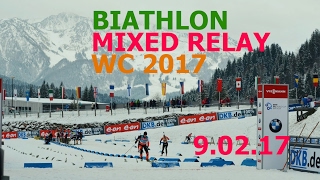 BIATHLON MIXED RELAY 9022017 World Championships Hochfilzen Austria [upl. by Damali]