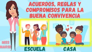 ACUERDOS REGLAS Y COMPROMISOS PARA LA CONVIVENCIA  Escuela y Casa [upl. by Ecirtnuahs]