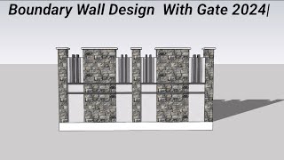 Boundary Wall Design  With Gate 2024Design Boundary Design Boundary🏠 [upl. by Rhetta597]