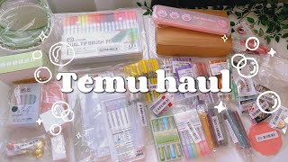 Huge Temu Haul  Stationery  desk supplies✨🌿30 OFF discount code  ASMR unboxing 🐇 [upl. by Candie]