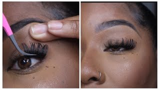 HOW TO APPLY YOUR OWN AMAZON EYELASH EXTENSION AT HOME FOR BEGINNERS ￼ [upl. by Yanarp]