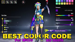 New A9 Rp Outfit Best Colour Combination  Color Code for M416 [upl. by Nairrad]