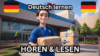 Deutsch lernen mit Geschichten  Deutsch A1  A2  Paketbote  Learn German  Story [upl. by Clywd797]