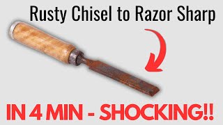 Renew the most severely rusted bench chisel in 4 minutes ON A BUDGET [upl. by Jeniffer]