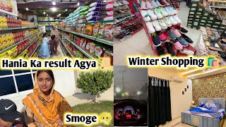 Winter Shopping Karli 🥶Hania Ka Result Agia Smog Mein Driving Hui Mushkil [upl. by Nehtanoj]