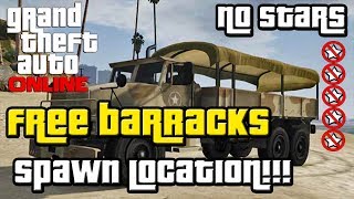 GTA 5 Online Barracks Military Truck Spawn Location  Free Army Truck GTA V [upl. by Kally724]